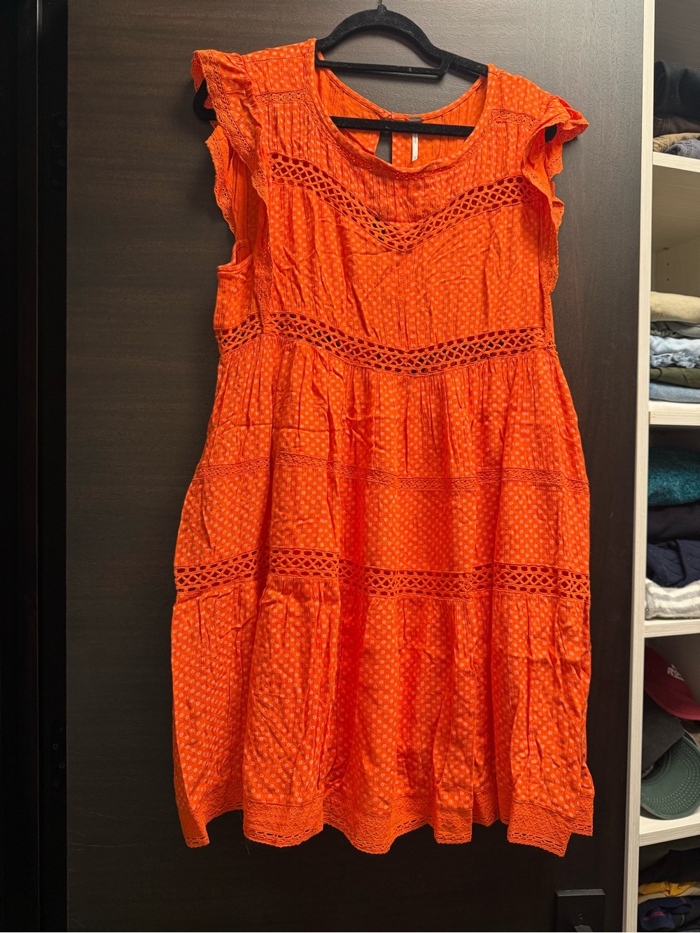Free People Orange Floral Printed Dress